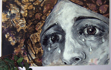 Pintura titulada "Virgen Dolorosa" por Franky Vv, Obra de arte original, Acrílico Montado en Bastidor de camilla de madera