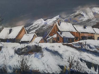Ζωγραφική με τίτλο "Paysage de neige" από Françoise Sorrel, Αυθεντικά έργα τέχνης