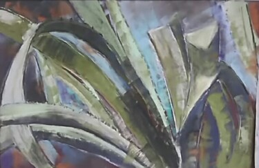 Painting titled "Agave coloré" by Françoise Sorrel, Original Artwork, Pastel