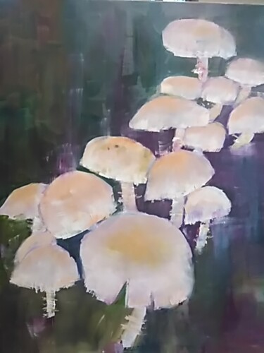 Pintura intitulada "Champignons toxiques" por Françoise Sorrel, Obras de arte originais, Óleo