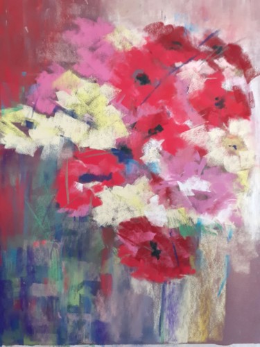 Painting titled "Bouquet champêtre" by Françoise Sorrel, Original Artwork, Pastel