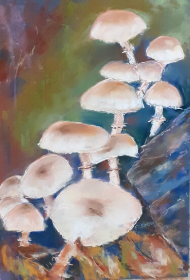 Peinture intitulée "Cueillette de champ…" par Françoise Sorrel, Œuvre d'art originale, Pastel