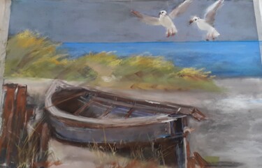 Pintura titulada "Barque" por Françoise Sorrel, Obra de arte original, Pastel