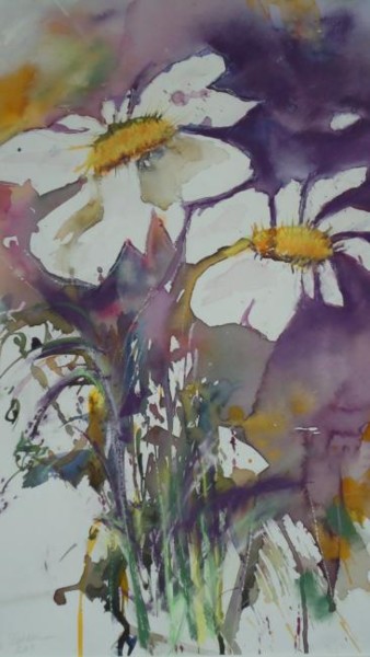 Peinture intitulée "Fleurs d'été" par Françoise Sorrel, Œuvre d'art originale