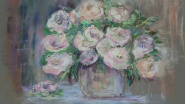 Pintura intitulada "Bouquet de roses an…" por Françoise Sorrel, Obras de arte originais