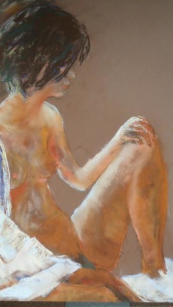 Schilderij getiteld "Jeune fille" door Françoise Sorrel, Origineel Kunstwerk