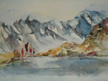 Malerei mit dem Titel "Près de Chamonix" von Françoise Sorrel, Original-Kunstwerk
