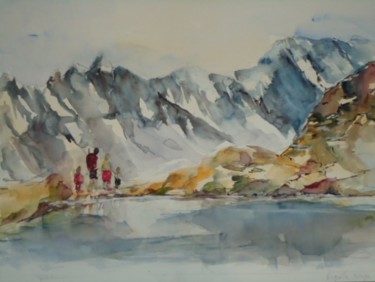 Painting titled "Près de Chamonix" by Françoise Sorrel, Original Artwork