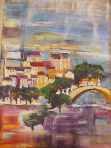 Peinture intitulée "Petit pont de Nyons" par Françoise Sorrel, Œuvre d'art originale