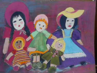Peinture intitulée "Les poupées" par Françoise Sorrel, Œuvre d'art originale