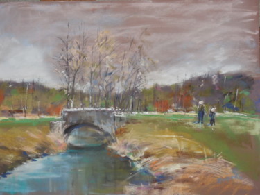 Peinture intitulée "Le petit pont" par Françoise Sorrel, Œuvre d'art originale