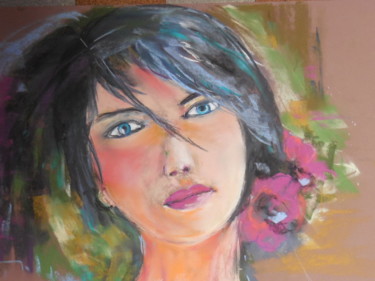 Peinture intitulée "portrait jeune fille" par Françoise Sorrel, Œuvre d'art originale