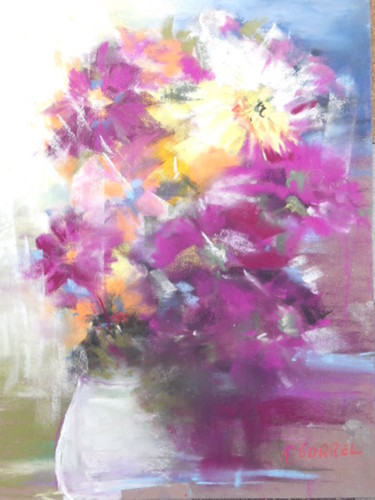 Malerei mit dem Titel "Vase de fleurs" von Françoise Sorrel, Original-Kunstwerk