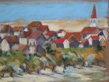 Peinture intitulée "Village dans les Vo…" par Françoise Sorrel, Œuvre d'art originale