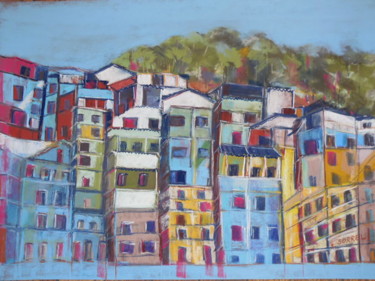 Painting titled "Les favelas" by Françoise Sorrel, Original Artwork