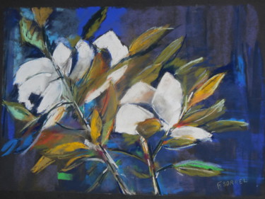 Pintura intitulada "Fleurs blanches" por Françoise Sorrel, Obras de arte originais