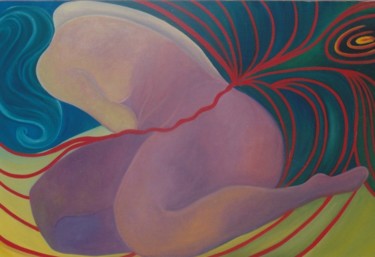 Malerei mit dem Titel "les-lianes-rouges.j…" von Françoise Coeuret, Original-Kunstwerk