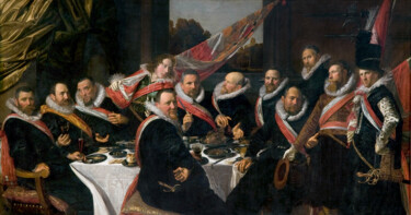 Pittura intitolato "Officiers de la gar…" da Frans Hals, Opera d'arte originale, Olio