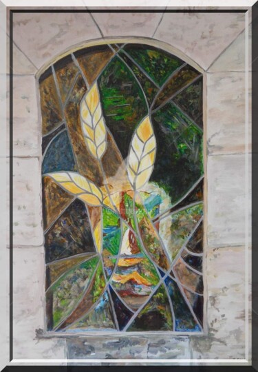 Peinture intitulée "Vitrail" par Fransua, Œuvre d'art originale, Acrylique
