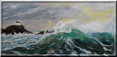 Peinture intitulée "Mer en vagues" par Fransua, Œuvre d'art originale, Acrylique