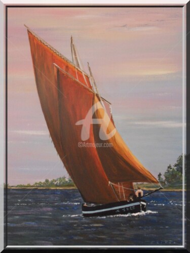 Painting titled "voile rouge" by Fransua, Original Artwork, Acrylic