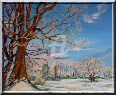 Peinture intitulée "dans l'aube hiverna…" par Fransua, Œuvre d'art originale, Acrylique