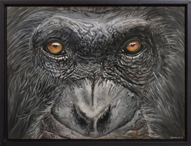 Chimp No 4, beethoven Schilderij getiteld "Chimp No 4, beethov…" door Franzart, Origineel Kunstwerk, Olie