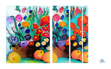 Digitale Kunst getiteld "Blumen" door Franz Grausenburger, Origineel Kunstwerk, Digitaal Schilderwerk