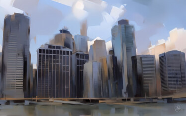 Digitale Kunst mit dem Titel "New York 02" von Franz Grausenburger, Original-Kunstwerk, Digitale Malerei