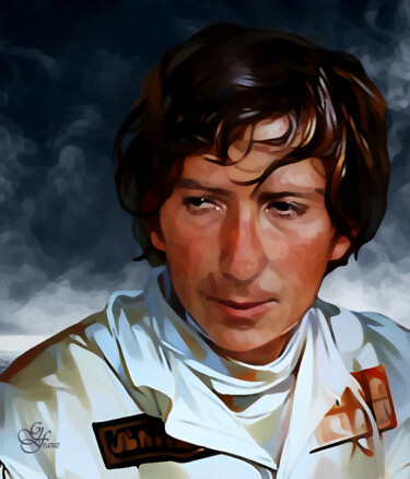 Digital Arts titled "Jochen Rindt" by Franz Grausenburger, Original Artwork, Digital Painting