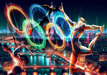 Цифровое искусство под названием "Olympia Paris 2024 2" - Franz Grausenburger, Подлинное произведение искусства, Цифровая жи…