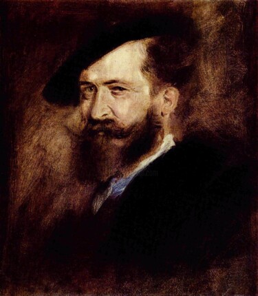 Schilderij getiteld "Portrait de Wilhelm…" door Franz Von Lenbach, Origineel Kunstwerk, Olie