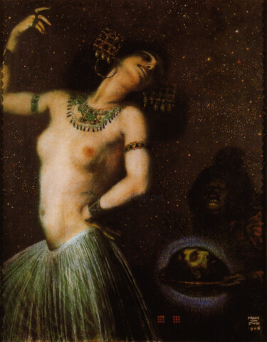 Painting titled "Salomé" by Franz Von Stuck, Original Artwork, Oil