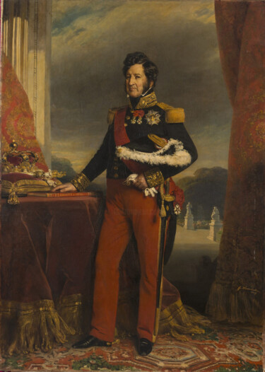 Schilderij getiteld "Louis-Philippe 1er,…" door Franz Xaver Winterhalter, Origineel Kunstwerk, Olie
