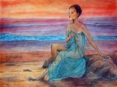 Картина под названием "Soleil levant" - Fran Zainal, Подлинное произведение искусства, Другой