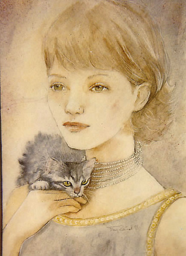 Peinture intitulée "les chatons" par Fran Zainal, Œuvre d'art originale, Autre