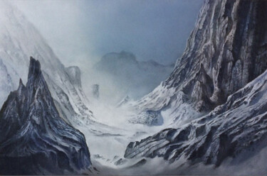 Картина под названием "silence neige" - Franzart, Подлинное произведение искусства, Масло