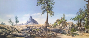 Картина под названием "haut montagne" - Franzart, Подлинное произведение искусства, Масло