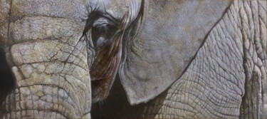 Painting titled "elephant" by Franzart, Original Artwork, Oil