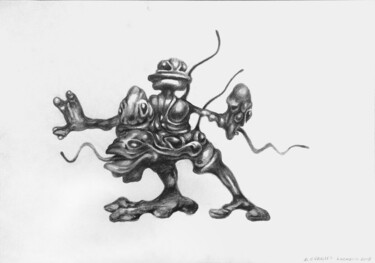Desenho intitulada "alien-ballet-scetch" por Franzart, Obras de arte originais, Lápis