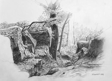 Zeichnungen mit dem Titel "forêt ou quick scet…" von Franzart, Original-Kunstwerk, Bleistift