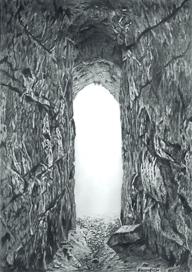 Dessin intitulée "irish ruin - pencil…" par Franzart, Œuvre d'art originale, Crayon