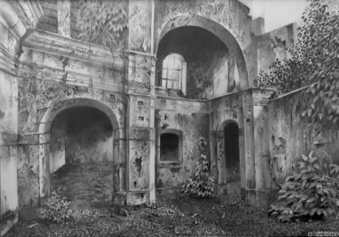 Disegno intitolato "Ruin (partly fantas…" da Franzart, Opera d'arte originale, Grafite