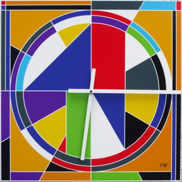 wallclock 1, limited edition Skulptur mit dem Titel "wallclock 1, limit…" von Franz Hümpfner, Original-Kunstwerk, Digitaldruck Auf Metall montiert