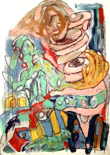 Картина под названием "08/12/23" - Franziska Kolbe, Подлинное произведение искусства, Акрил