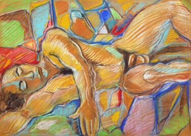 Drawing titled "Male nude - life st…" by Fraser Maciver (1960 - 2019), Original Artwork, Charcoal