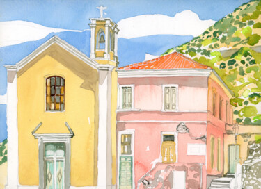 Painting titled "Chiesa di Sant'Onof…" by Fraser Maciver (1960 - 2019), Original Artwork, Watercolor
