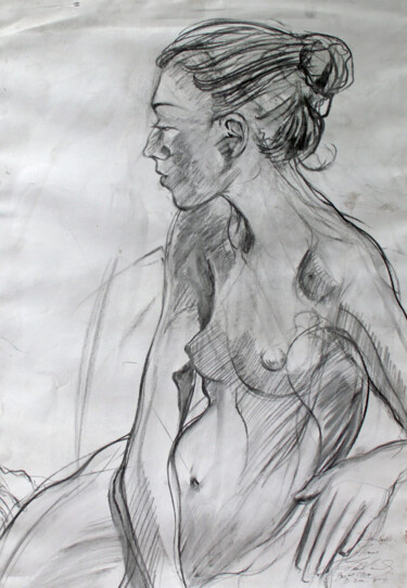 Drawing titled "Female nude life dr…" by Fraser Maciver (1960 - 2019), Original Artwork, Charcoal