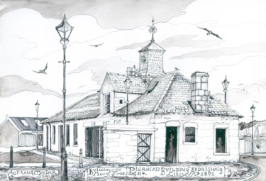 Drawing titled "Pierhead Building A…" by Fraser Maciver (1960 - 2019), Original Artwork, Ink