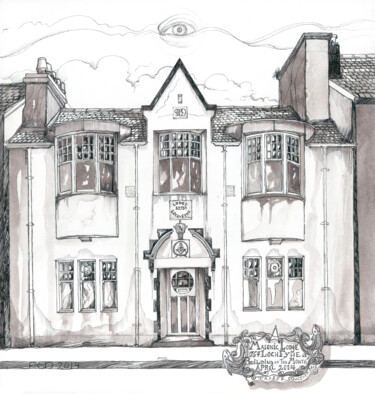 Drawing titled "Masonic Lodge 754 L…" by Fraser Maciver (1960 - 2019), Original Artwork, Ink